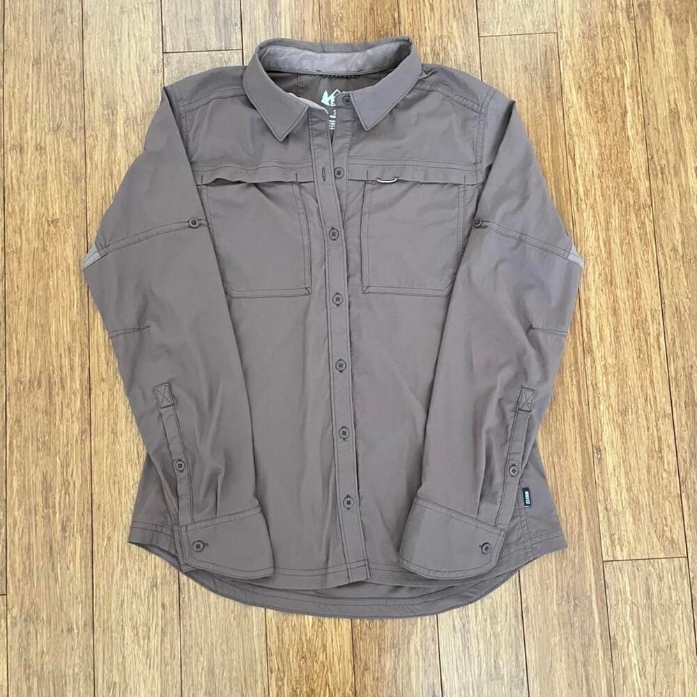REI Women's Taupe/Mauve Sahara Button-Up Long Sleeve Shirt Size S Gorpcore